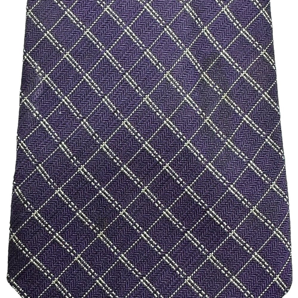 Vince Camuto Neck Tie Mens Silk Wool Blend Purple Diamond Business Office